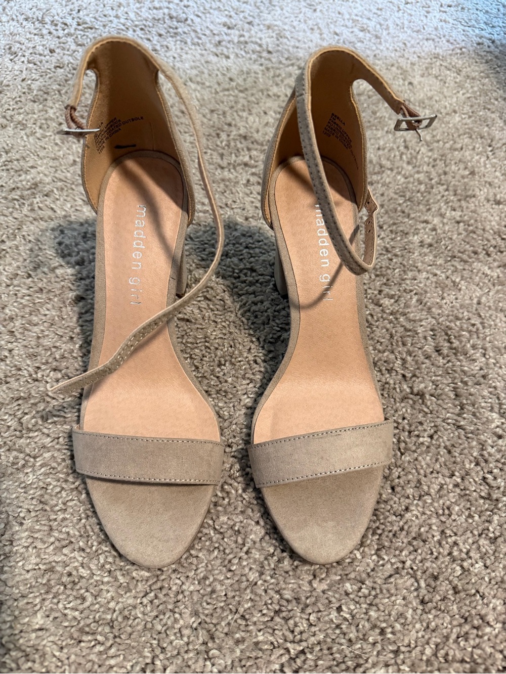 Madden Girl BEELLA Women's Ankle Strap Sandals in Taupe